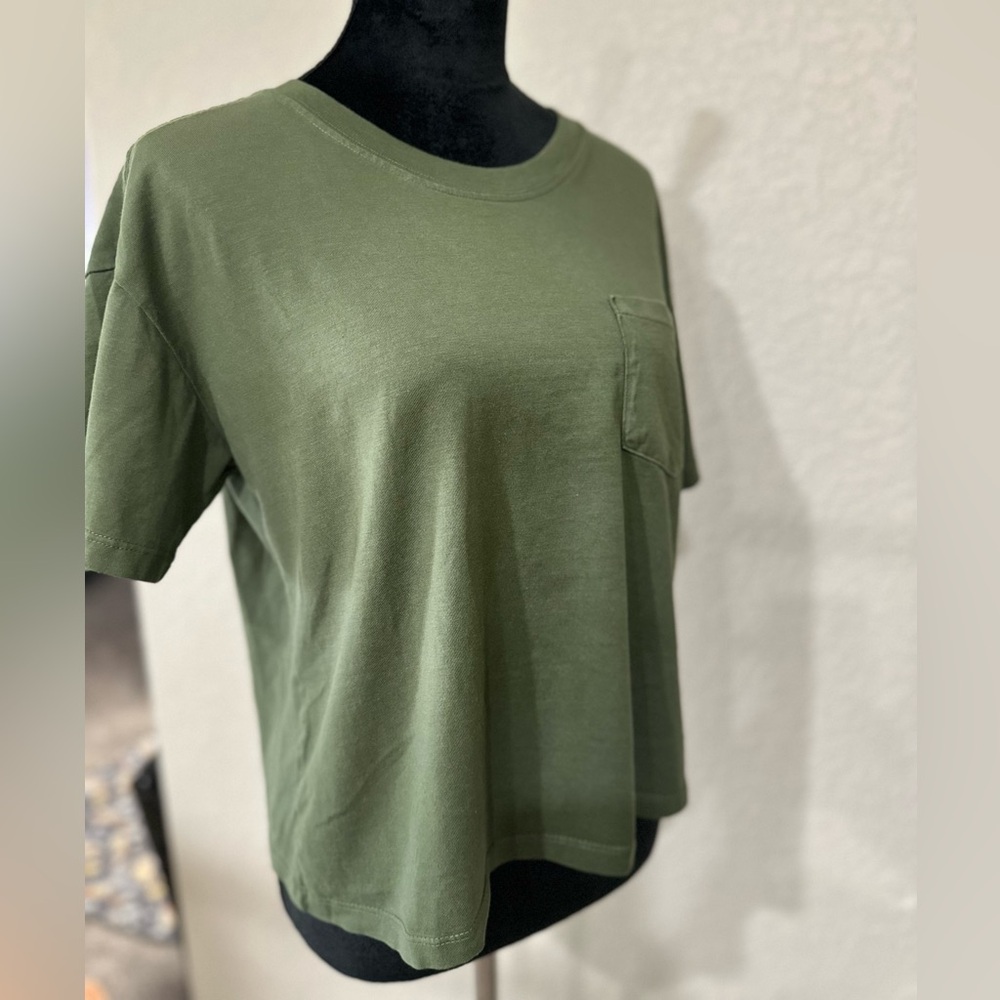 Time and Tru Green Boxy Relaxed T-Shirt